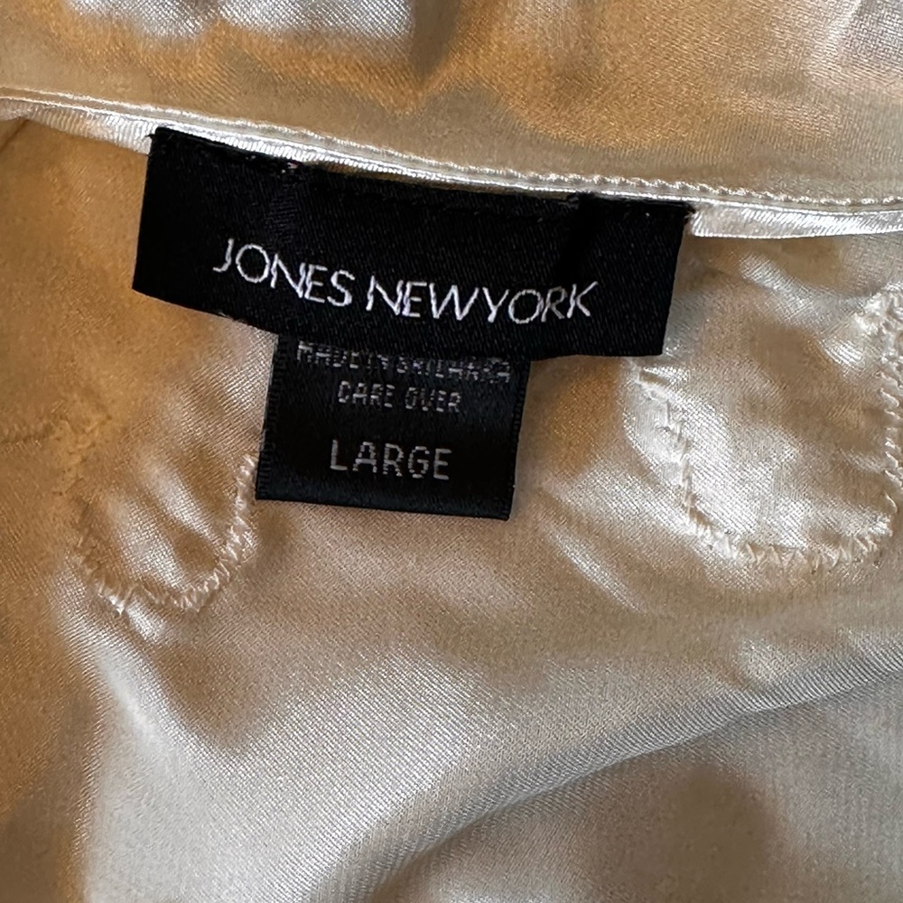 Jones of New‎ York size large white slip mini dress w lace accent - Picture 9 of 15